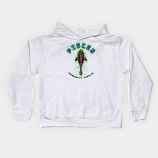 Pisces 7b Teal Kids Hoodie